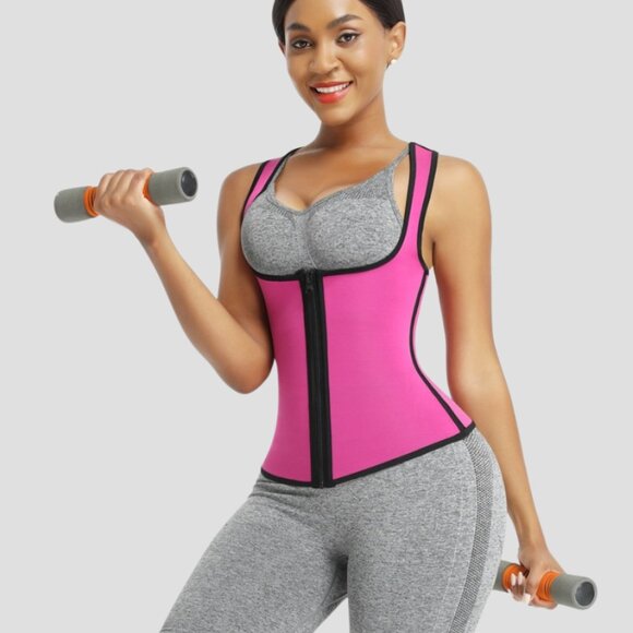 BodyHeat 7-Boned Sauna Vest, Hot Pink - Picture 3 of 12